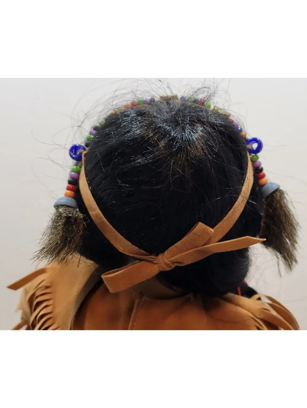 Vintage Native American Girl Porcelain Doll 10 1/2